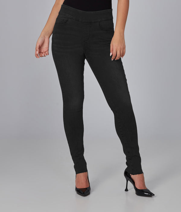 ANNA-NBLK High Rise Skinny Pull-On Jeans