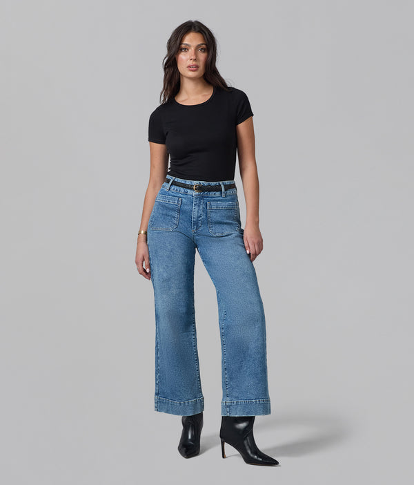 COLETTE-MDL High Rise Wide Leg Jeans