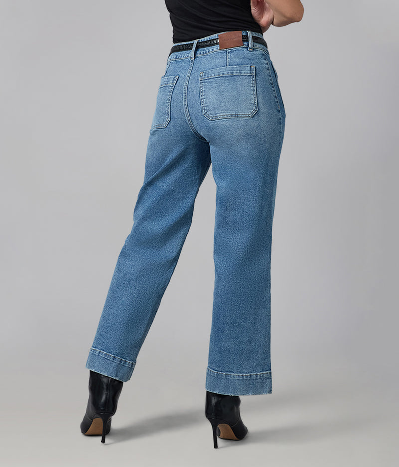 COLETTE-MDL High Rise Wide Leg Jeans