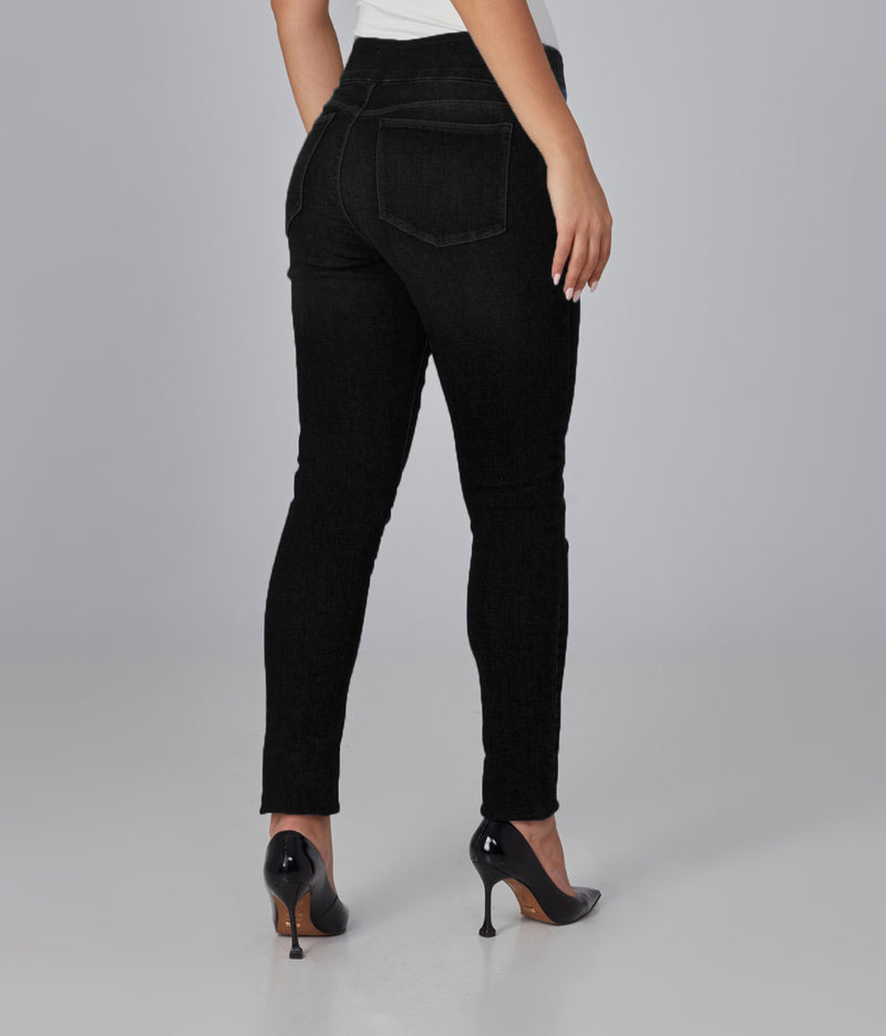 ANNA-NBLK High Rise Skinny Pull-On Jeans