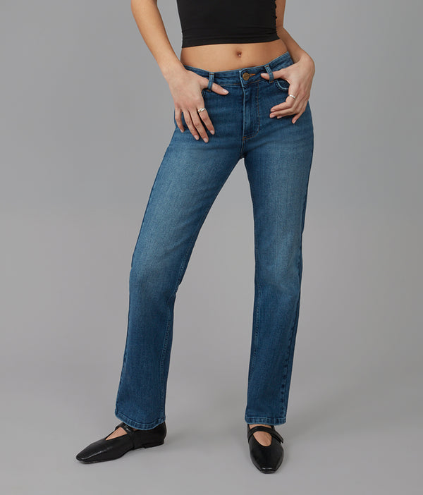 DENVER-DIS2 High Rise Straight Jeans