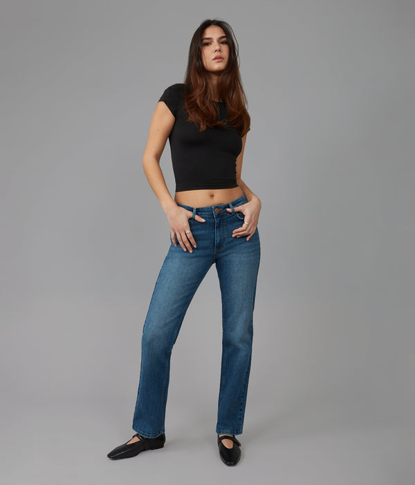 DENVER-DIS2 High Rise Straight Jeans