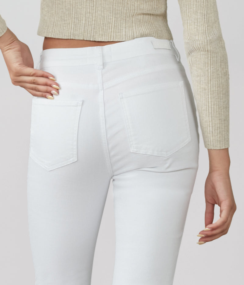 BILLIE-WHT High Rise Bootcut Jeans