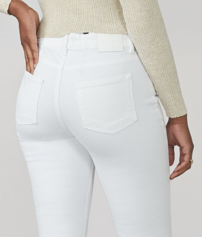 DENVER-WHT High Rise Straight Jeans