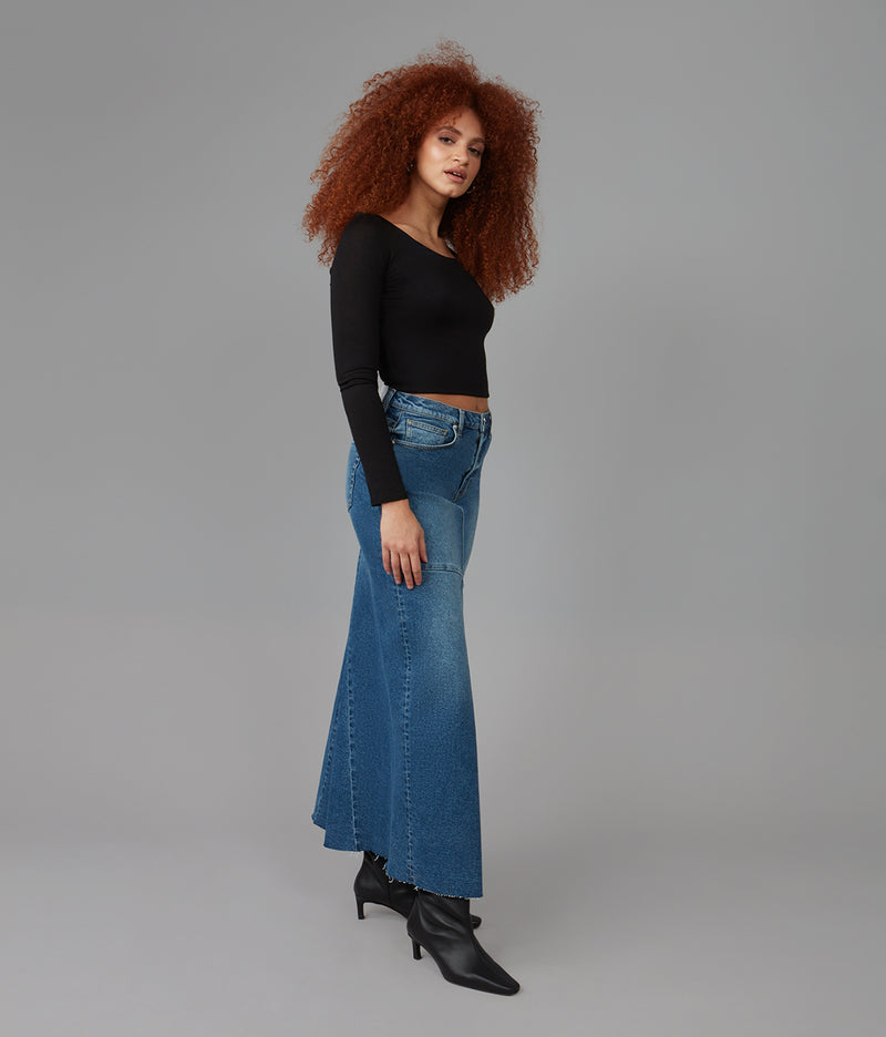 MADLYN-TLT High Rise Maxi Skirt