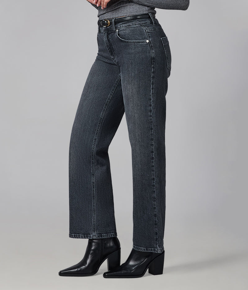 MIRO-GG Mid Rise Comfort Straight Jeans