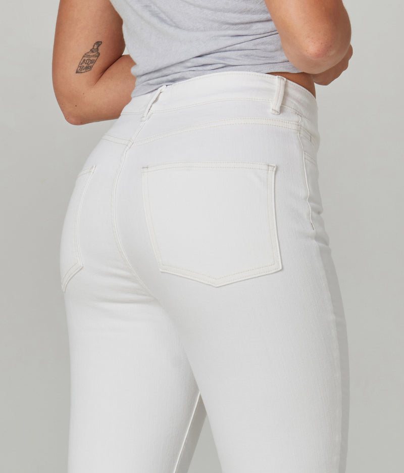 Kate-WHT High Rise Slim Jeans